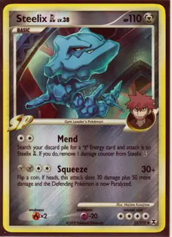 2009 POKEMON STEELIX GL #51/111- RISING RIVALS -UNCOMMON- REVERSE HOLO NM/LP - Image 1