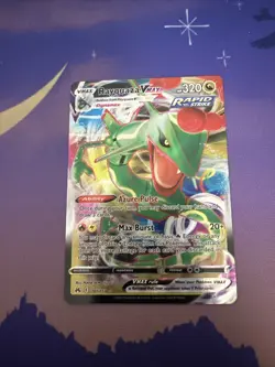 Pokemon TCG Crown Zenith Rayquaza VMAX Holo Ultra Rare Near Mint - Image 1