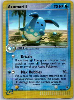 Pokemon TCG Azumarill Uncommon Reverse Holo Sandstorm 30/100 MP - Image 1