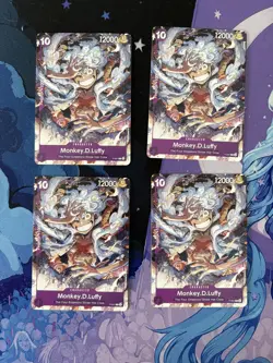 Bundle of 4 Monkey D. Luffy P-041 ONE PIECE English gear 5 ONE PIECE TCG playset - Image 1
