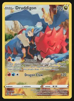 SWSH12: Silver Tempest Trainer Gallery Druddigon #TG09/TG30 Pokemon Card - Image 1