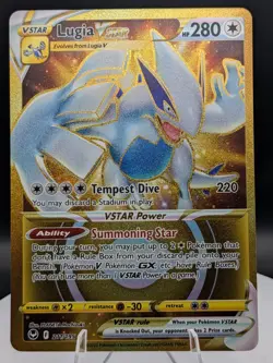 Pokemon TCG: Silver Tempest (211/195) Lugia VSTAR Gold Secret Rare (NM) - Image 1