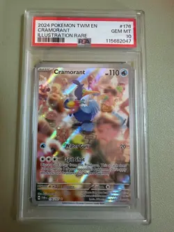 Cramorant 176/167 Twilight Masquerade Illustration Rare Holo PSA 10 Pokemon - Image 1