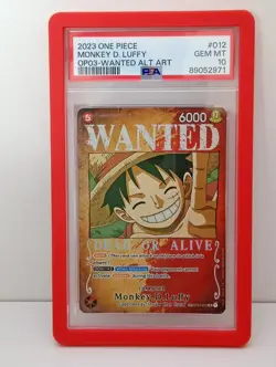 2023 ONE PIECE OP03-PILLARS OF STRENGTH 012 MONKEY D. LUFFY PSA 10 WANTED POSTER - Image 1