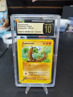 (POP 4) CGC 10 PRISTINE Pokemon Aquapolis Sudowoodo 2003 36/147 Card - Image 1