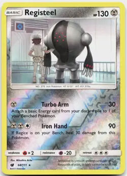 Registeel 68/111 Rare Crimson Invasion Pokemon Reverse Holo Near Mint - Image 1