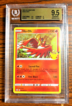 Ho-Oh Holo Rare #001|BGS GEM MINT 9.5|2021 SWSH Celebrations|Pokemon TCG|Stamped - Image 1