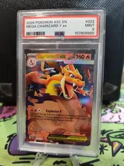 2026 Pokemon Ascended Heroes 022/217 MEGA CHARIZARD Y EX PSA 9 - Image 1