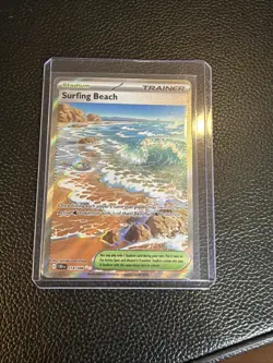 Surfing Beach 114/086 Chaos Rising Pokemon TCG Trainer Stadium Full Art Holo - Image 2
