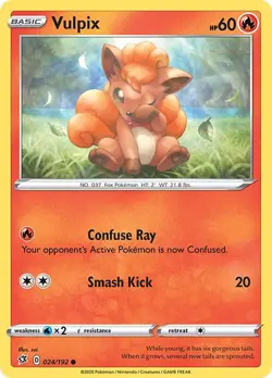 Vulpix 024/192 Common SWSH02: Rebel Clash Pokemon Card - Image 1