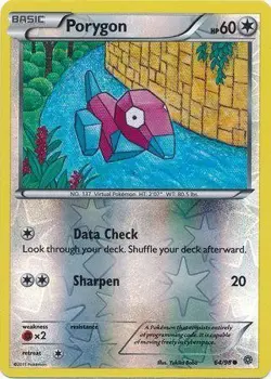 Porygon 64/98 Common Reverse Holo XY - Ancient Origins Pokemon Card - Image 1