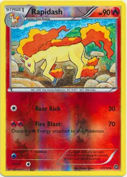 Rapidash 17/114 Uncommon Reverse Holo XY - Steam Siege Pokemon Card - Image 1