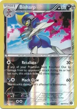 Bisharp 64/114 Reverse Holo Rare XY - Steam Siege Pokemon Card - Image 1