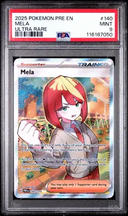 2025 POKEMON PRE EN-PRISMATIC EVOLUTIONS ULTRA RARE #140 MELA PSA 9 - Image 1
