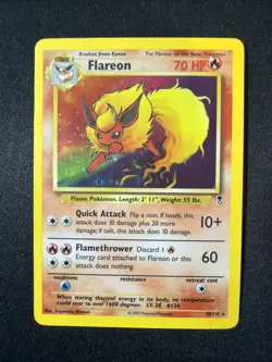 Pokemon TCG Flareon Holo Rare Card Legendary Collection 10/110 LP/MP - Image 1