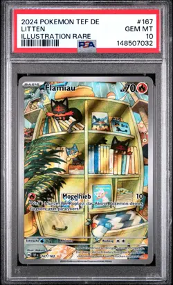 Litten IR 167/162 PSA 10 Gem Mint 2024 Pokemon Temporal Forces German - Image 2