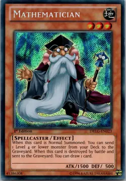 Yugioh Mathematician DRLG-EN023 1st Edition Secret Rare NM - Image 1