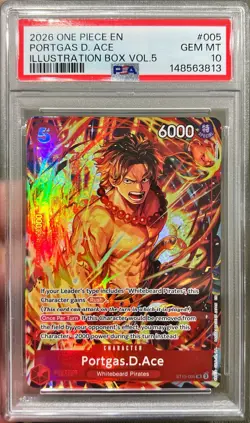 One Piece English Portgas D Ace Illustration Box Vol 5 ST15-005 PSA 10 Gem Mint - Image 1