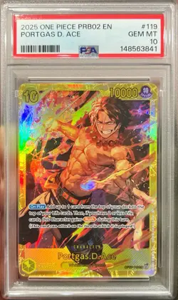 One Piece PRB02 English Portgas D Ace OP07-118 SEC PSA 10 Gem Mint - Image 1