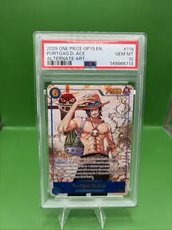 2025 ONE PIECE OP13-119 CARRYING ON HIS WILL PORTGAS D ACE SEC ALT ART PSA 10 - Image 1