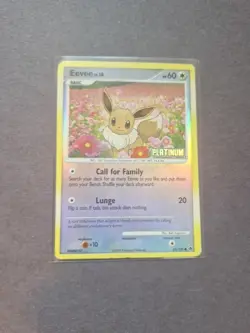 Pokemon Eevee Basic Majestic Dawn 60 HP Reverse Holo Common 62/100 Lunge Card - Image 1