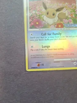 Pokemon Eevee Basic Majestic Dawn 60 HP Reverse Holo Common 62/100 Lunge Card - Image 2
