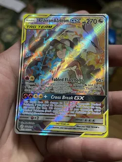 Pokemon Reshiram & Zekrom GX TAG TEAM Holo Card 222/236 English 2019 - Image 2