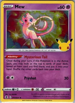 Mew 011/025 Celebrations - Pokemon Card - NM - Image 1