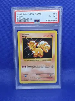 1999 Pokemon Base Set Vulpix Shadowless Card #68 PSA 8 - Image 1