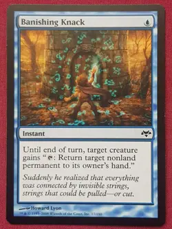 Magic The Gathering EVENTIDE BANISHING KNACK blue card MTG - Image 1