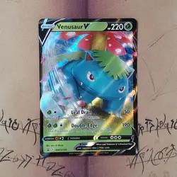 Venusaur V SWSH100 Black star Promo Holo NM Pokemon Card English - Image 1