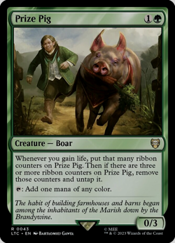 Prize Pig MTG Rare Lord of the Rings Magic: The Gathering Commander Green Boar - Image 1