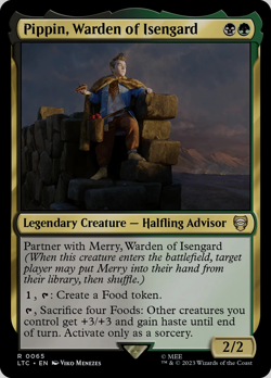 Pippin, Warden of Isengard MTG Rare Lord of the Rings Magic Commander LOTR Food - Image 1
