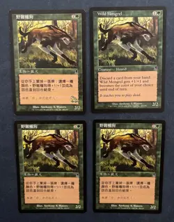 MTG 4X ODYSSEY WILD MONGREL CHINESE + ENGLISH MAGIC THE GATHERING COMMON GREEN - Image 5