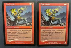 MTG 2X FOIL ONSLAUGHT SPARKSMITH MAGIC THE GATHERING RED COMMON CREATURE - Image 1