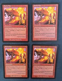 MTG 4X NEMESIS SEAL OF FIRE MAGIC THE GATHERING ENGLISH RED ENCHANTMENT COMMON - Image 1
