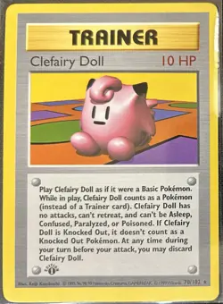 Pokemon Base Set 1st Edition -10 Card Lot- Trainers Energy Clefairy Doll - Image 2