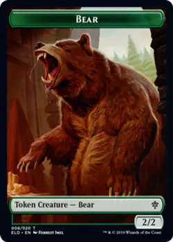 1 x Bear Token - Throne of Eldraine - Moderate Play - MTG - Image 1