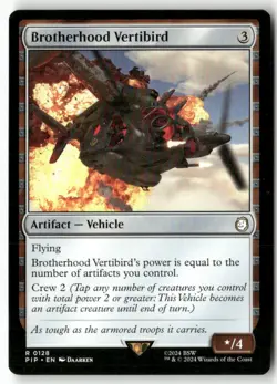 Brotherhood Vertibird 128 Rare Universes Beyond: Fallout Magic: The Gathering NM - Image 1