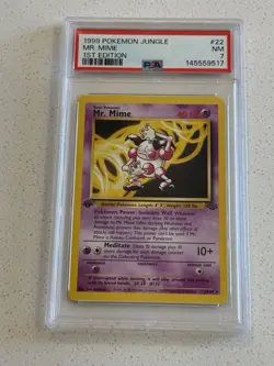 1999 POKEMON JUNGLE 1ST ED #22 MR. MIME PSA 7 - Image 1