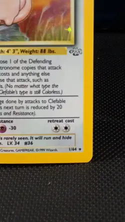 Pokemon TCG Clefable Jungle 1/64 Holo Unlimited Holo Rare - Image 3