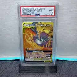 Pokemon Moltres & Zapdos & Articuno GX Tag Team Hidden Fates 44/68 - PSA 9 MINT - Image 1