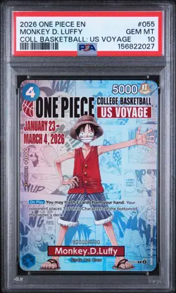 Monkey D. Luffy 055 One Piece College Basketball: Us Voyage One Piece PSA 10 - Image 1