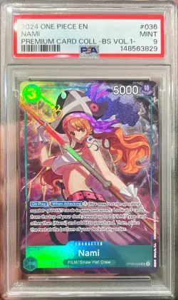 2024 One Piece Premium Collection English Nami OP02-036 Alt Art PSA 9 Mint - Image 1