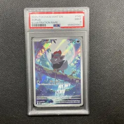 2025 POKEMON WHT EN-WHITE FLARE ILLUSTRATION RARE #142 ZORUA PSA 9 - Image 1
