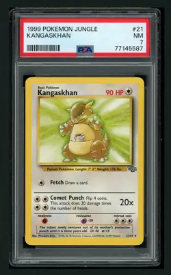 Pokemon PSA 7 Near Mint 1999 Kangaskhan #21 Jungle Ink highlighter error - Image 1