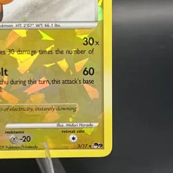 Raichu 3/17 LP Awesome Cracked Ice Holo Rare Pop Series 9 Pokemon League Promo! - Image 4