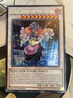 Yugioh! Loki, Lord of the Aesir - 1st Ed Secret Rare - LC5D-EN190 - NM - Image 1