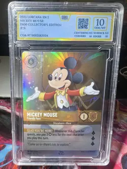2023 Disney Lorcana D100 Mickey Mouse #18 CGA 10 Gem Mint - Image 1