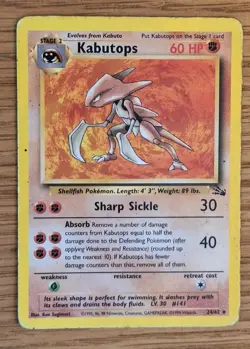 🔥 Pokemon TCG Kabutops Fossil Card 24/62 Regular Rare, Non-holo HP 🔥 - Image 1